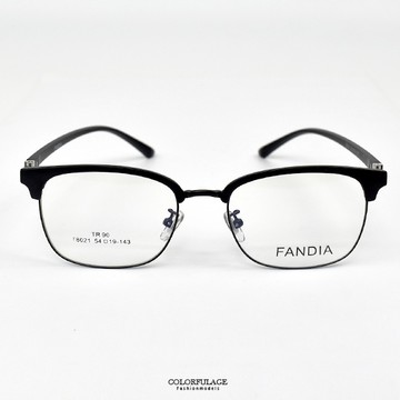 配眼鏡 文藝風方圓型半眉框 NYA75