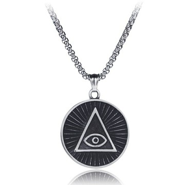 【巴黎精品】現貨+預購 鈦鋼項鍊鈦鋼吊墜-法老眼歐美復古潮流男飾品v1ak28