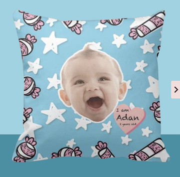 【母親節禮盒】滿月嬰兒禮物-New born Baby(Blue)客製抱枕