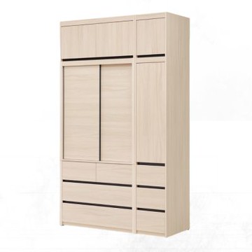 文創集 夏亞4.9尺推＆開門七抽加高衣櫃組合 -146x59x250cm免組