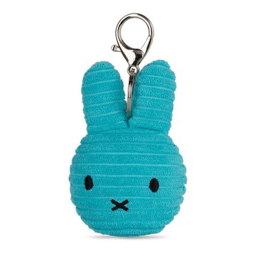 BON TON TOYS Miffy拍拍米菲兔ECO燈芯絨鑰匙圈-限量版 藍綠 10cm