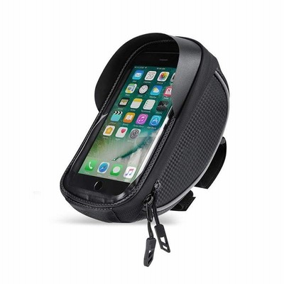 SWAG STYLE 自転車用簡易防水スマホホルダー スマホ タッチ操作可能 自転車 取り付け簡単 小物ケース サンバイザー 防水ジッパー