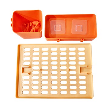 aibo 收納洞洞板 含長盒x1 + 方盒x1 + 掛勾x5 20.8x29.5cm  粉紅色  1個