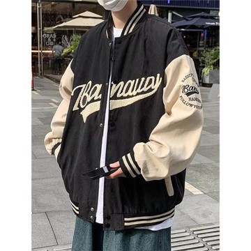 美式棒球服男生春秋季新款潮牌百搭復古夾克vintage青年休閑外套