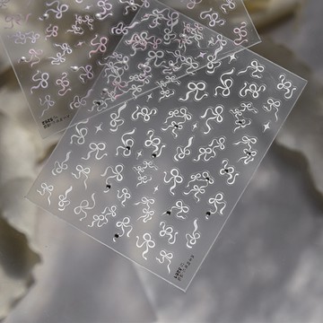 飄帶蝴蝶結 美甲素材 晶鑽款 美甲貼紙 現代 簡約指甲貼 DIY指甲