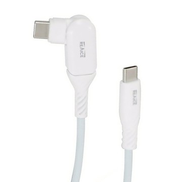 REAICE 台陞科技 180°極上旋轉超軟充電線 Type-C to Type-C 台灣製  1.5m  1條  白色