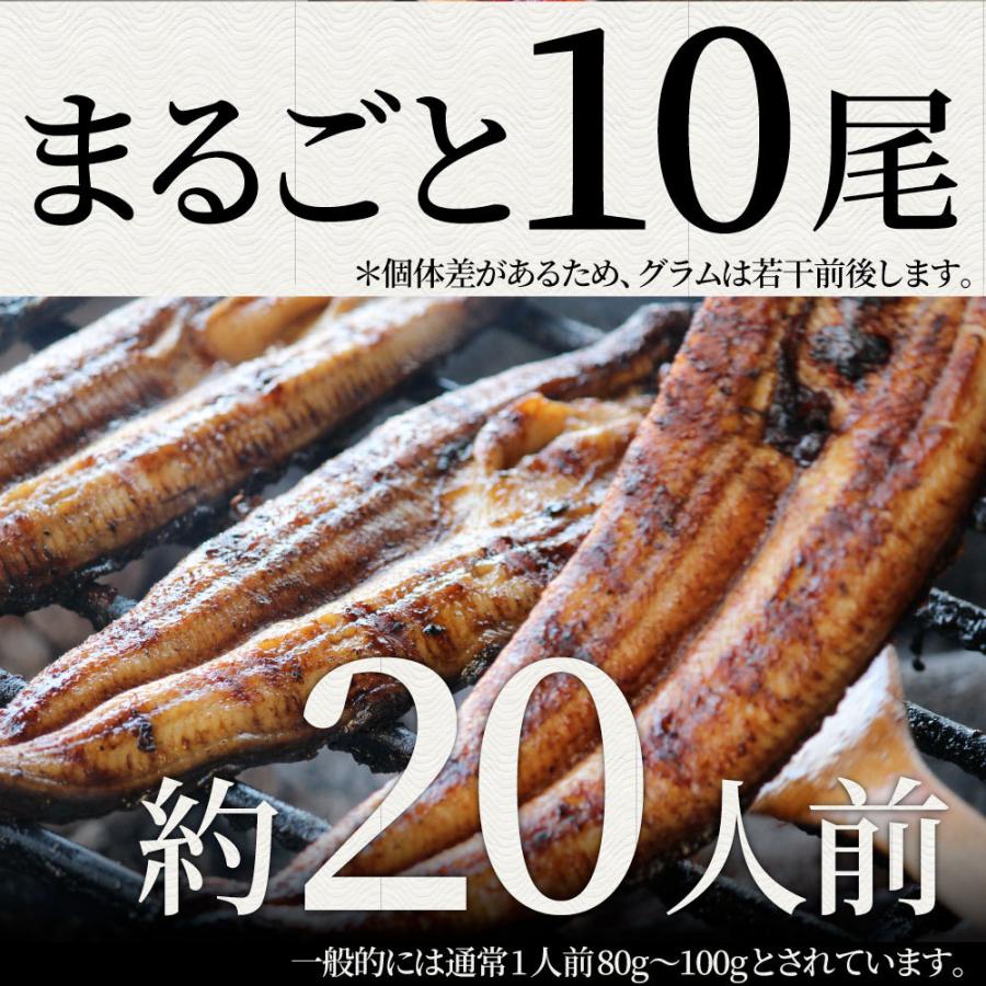 うなぎ蒲焼 10本入り（約200ｇ×10）たれ・山椒付き 鰻 かば焼き 土用 丑の日 湯煎 レンジOK 簡単解凍するだけ 惣菜 冷凍当日発送