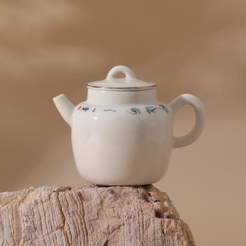 夏禾茶具純手寫行路難茶壺釉下彩青花小品壺茶人小號小容量泡茶壺