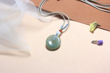 【平安扣】項鏈/天然翡翠玉墜/寓意平平安安/健康長壽吊墜