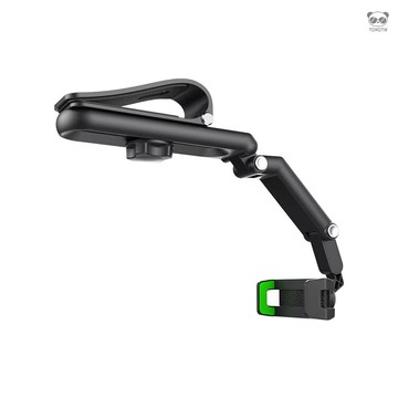 多功能車用支架遮陽板後照鏡後座拍攝手機支架廚房桌面可旋轉支架車用導航支架 一代遮陽夾綠色