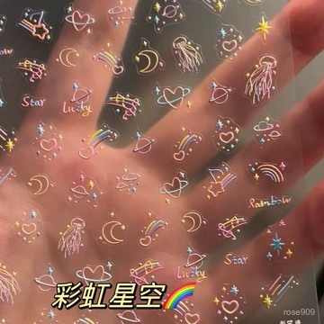 ✨Hannah✨小紅書衕款星球極光美甲貼紙童趣少女心夢幻兒童diy水杯相機貼紙美甲貼 38IW