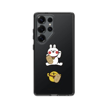 Galaxy S25 Ultra Clear 酷墨灰 - 懶散兔與啾先生 Lazy Rabbit and Mr.Chu - 好運都來