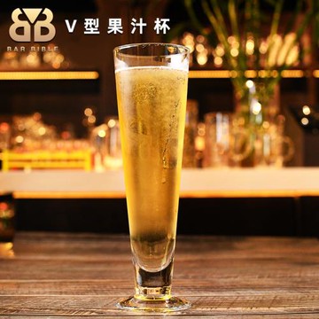 酒吧調酒  玻璃V型啤酒杯飲品杯果汁杯水杯飲料杯雞尾酒杯
