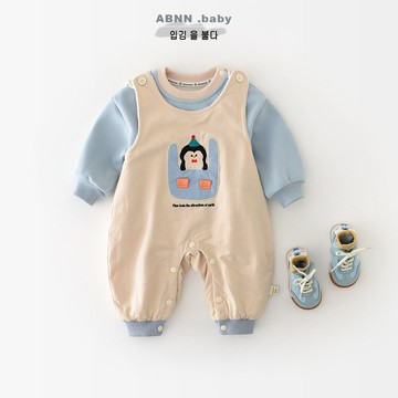 新生兒秋冬加厚衛衣0-2歲寶寶壹體絨連體衣兒童卡通企鵝褲子55770鑫弘-萌寶童裝可開發票