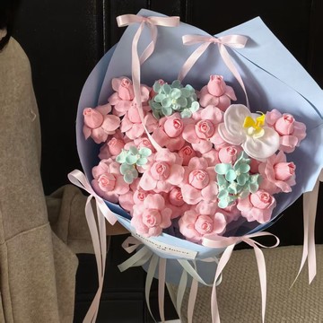🌷花束禮物🌷仙子之吻浪漫粉色系花束成品香皂花仿真花創意小衆生日禮物送女生母親節 教師節 情人節 生日禮物 永生花 仿