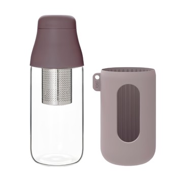 TOAST Living 隨身玻璃茶瓶(紫) 耐熱玻璃材質 附濾茶器 簡約時尚  500ml  1入