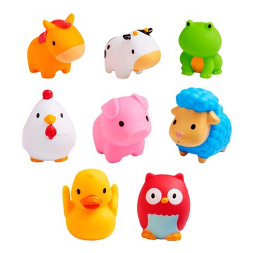 munchkin 滿趣健 動物農場 噴水洗澡玩具 8件組 會漂浮  1組