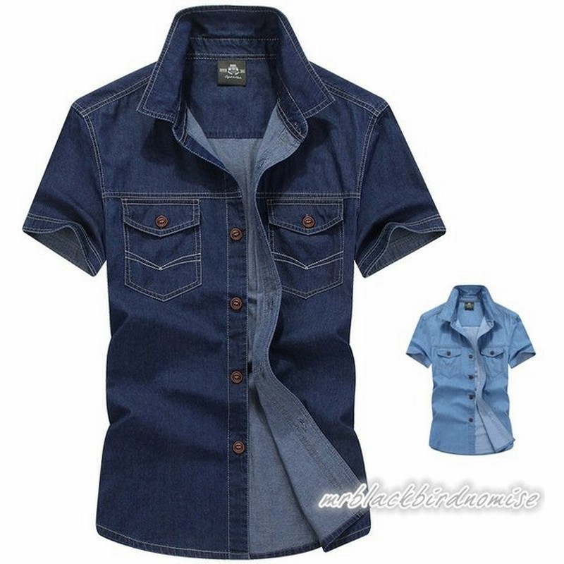 メンズ デニムシャツ ｔシャツ 半袖 ストレッチ ヴィンテージ加工 ウエスタン ダンガリーシャツ カジュアル 綿 コットン 大きいサイズあり 通販 Lineポイント最大0 5 Get Lineショッピング