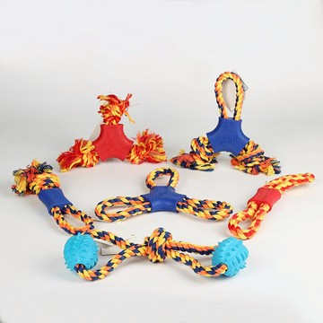 寵物狗狗玩具大小型犬結繩玩具磨牙泰迪金毛幼犬耐咬棉繩結玩具球