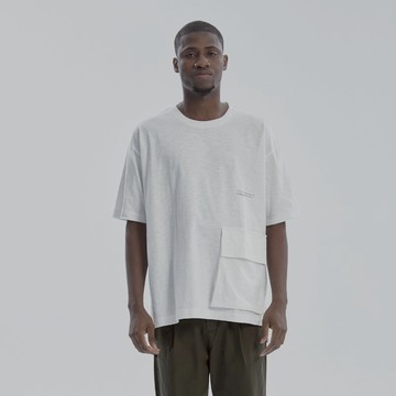 DYCTEAM - 竹節棉落肩立體口袋Tee (WH)