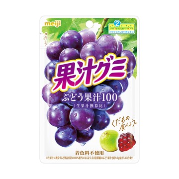 Meiji明治 果汁QQ軟糖-葡萄口味54g（商品包裝隨機出貨）