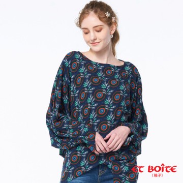 ET BOîTE 箱子 BLUE WAY – 普普風飛鼠袖平織上衣