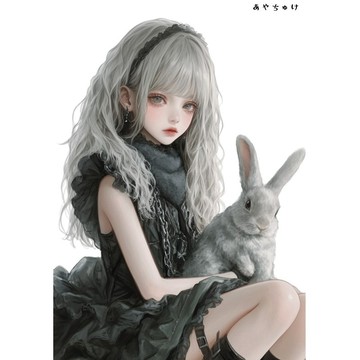 【3 月新品 2】07-095-0177 人物貼紙 動物與少女蕾絲