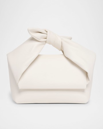 Twister Midi Bow Leather Top-Handle Bag