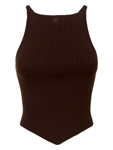 Pointy Hem Rib Knit Tank Top