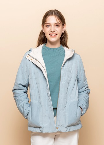 清新森泉連帽鋪棉短外套