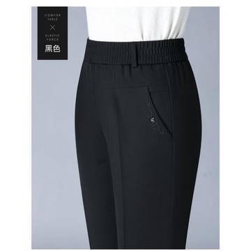 中年媽媽春夏季直筒九分褲新品輕薄款褲子中老年女褲松緊腰休閑褲