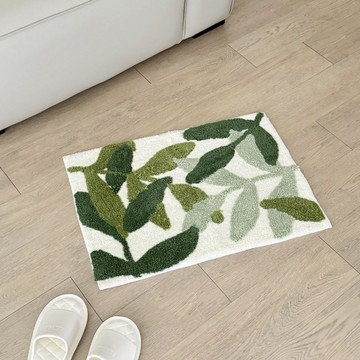 HOOM 禾慕生活 植物地墊 45*65cm 厚度約1.2cm  45 x 65cm  北歐森林 米色  1個