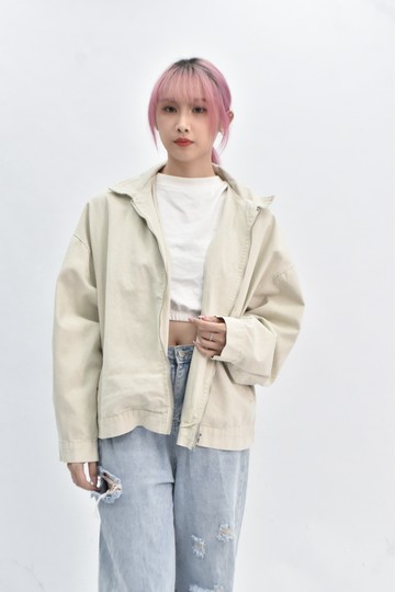 (2XL) mission bay 棉質長袖灰色外套