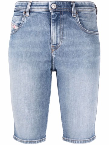 Diesel - high-rise denim shorts - women - Cotton/Spandex/Elastane - 24 - Blue