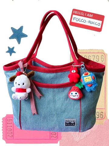 CARRYALL BAG denim 'n' red (淺藍色)