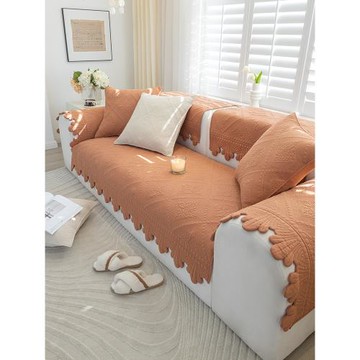 沙發墊全棉四季通用固定防滑純棉布藝坐墊子法式皮沙發套罩蓋布巾