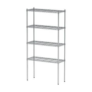 【dayneeds】輕型 90x35x180公分 四層電鍍(鎖管)波浪架