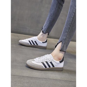 小白鞋女春秋真皮2022新款百搭平底運動情侶休閑鞋學生板鞋德訓鞋