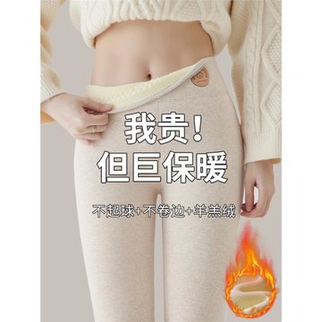 純棉羊羔絨加絨打底褲女秋冬外穿加厚棉絨褲大碼特厚保暖褲毛秋褲