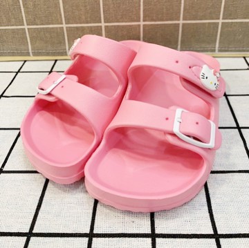 【震撼精品百貨】Hello Kitty 凱蒂貓~台灣製Hello kitty正版兒童勃肯矽膠拖鞋-粉(15~20號)#20352