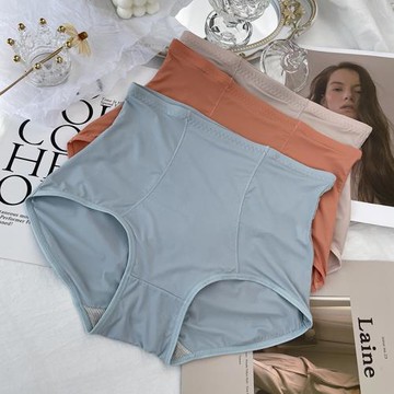 古妃34520 高腰無痕純色內褲柔軟透氣寬松舒適提臀性感三角內褲女