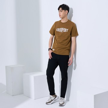 美式潮流圓領短袖TEE(咖啡)-男