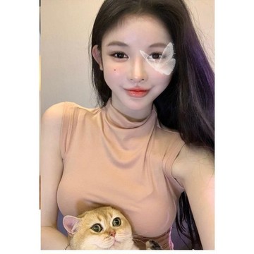 辣妹少女顯身材 純色高領顯氣質短袖T恤 彈力修身包肩顯瘦上衣女 正肩修身上衣 緊身上衣 短版上衣女 短袖上衣