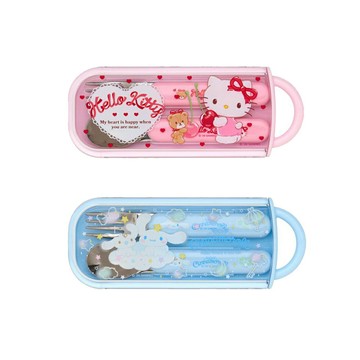 真愛日本 凱蒂貓kitty 大耳狗 日本製 兒童 湯叉 附盒 環保餐具 LD82