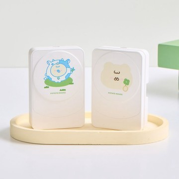 鼠泥寶寶乳牛握草22.5W折疊式三合一Qi2磁吸支架無線充電器