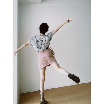 美式復古貓咪樂園印花短袖T恤男女夏季新款寬松情侶休閑圓領上衣