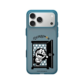 iPhone 17 Pro Max Clear (相機按鈕) 夜幕藍 - 哆啦A夢 Doraemon - 黑白任意門款