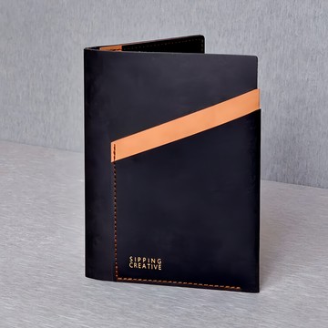 俬品創意 護照夾 紙革+毛氈材質  14.5 x 11 x 0.8cm  時尚黑