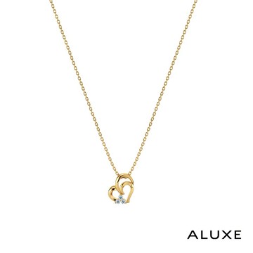 ALUXE 亞立詩 10K金 鑽石項鍊 心之所屬 心形 NN0002