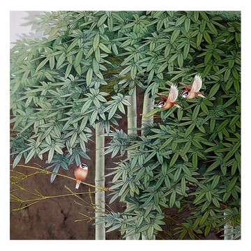 【御畫房】步步高昇 國家一級畫師手繪油畫80×80cm(VF-177)